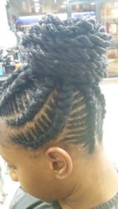 fishbone ponytail cornrow