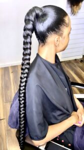 braided sleek ponytail